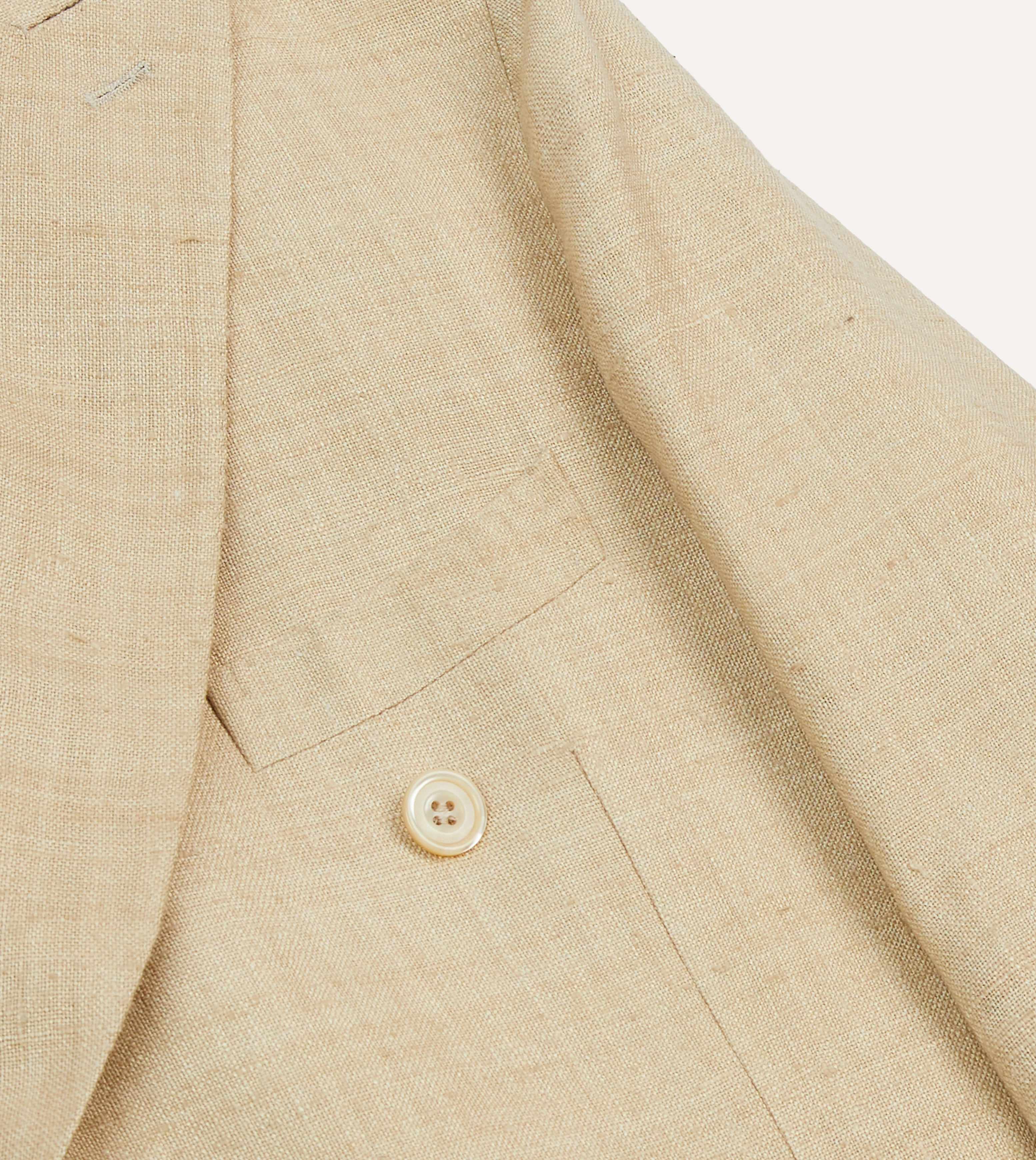 Sand Tussah Silk Double-Breasted Tailored Jacket