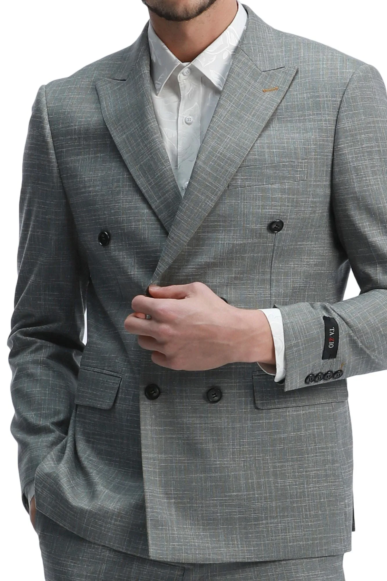 Sandstone Collection: 2-Piece Slim Fit Pin Stripe Suit For Men In Mint