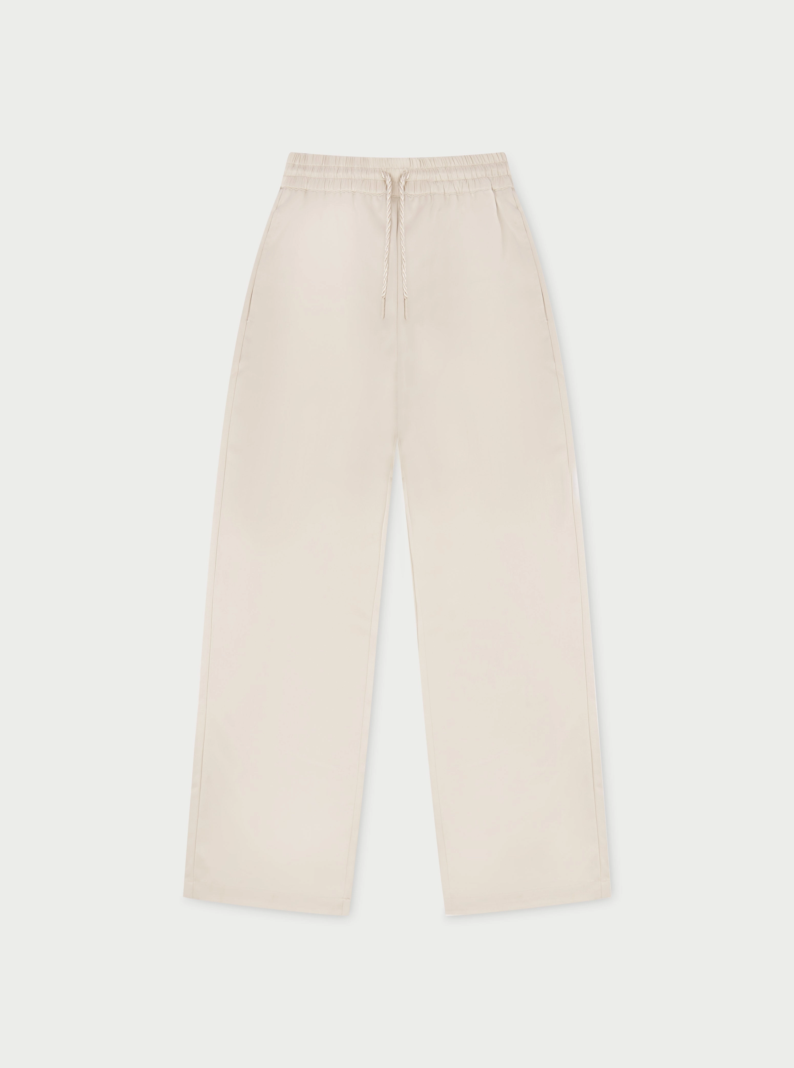 SATIN EMBLEM TROUSERS - BEIGE