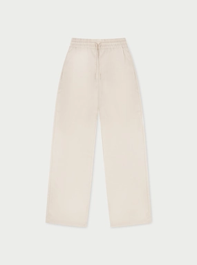 SATIN EMBLEM TROUSERS - BEIGE