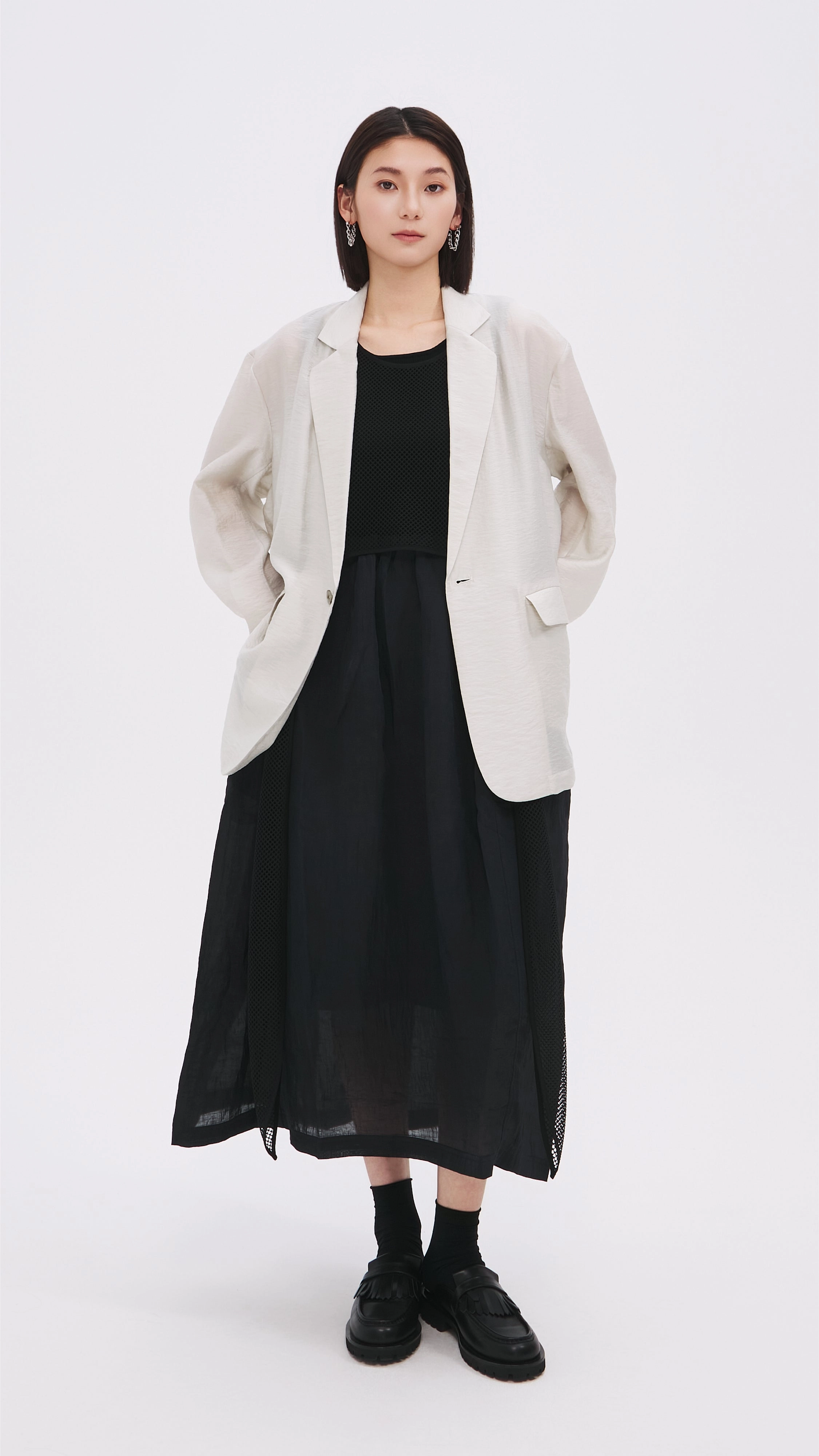 Sheer Fabric Blazer