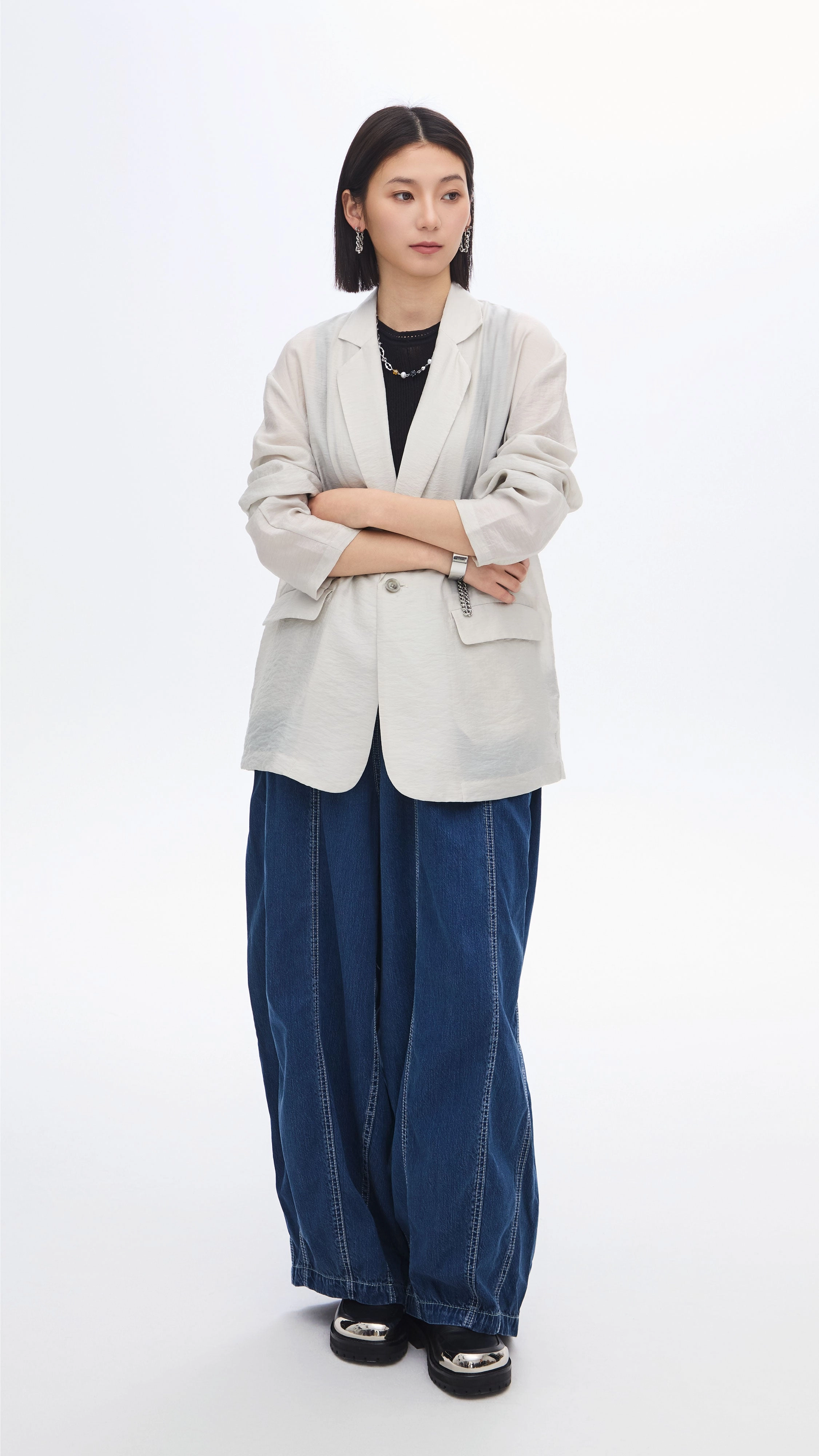 Sheer Fabric Blazer