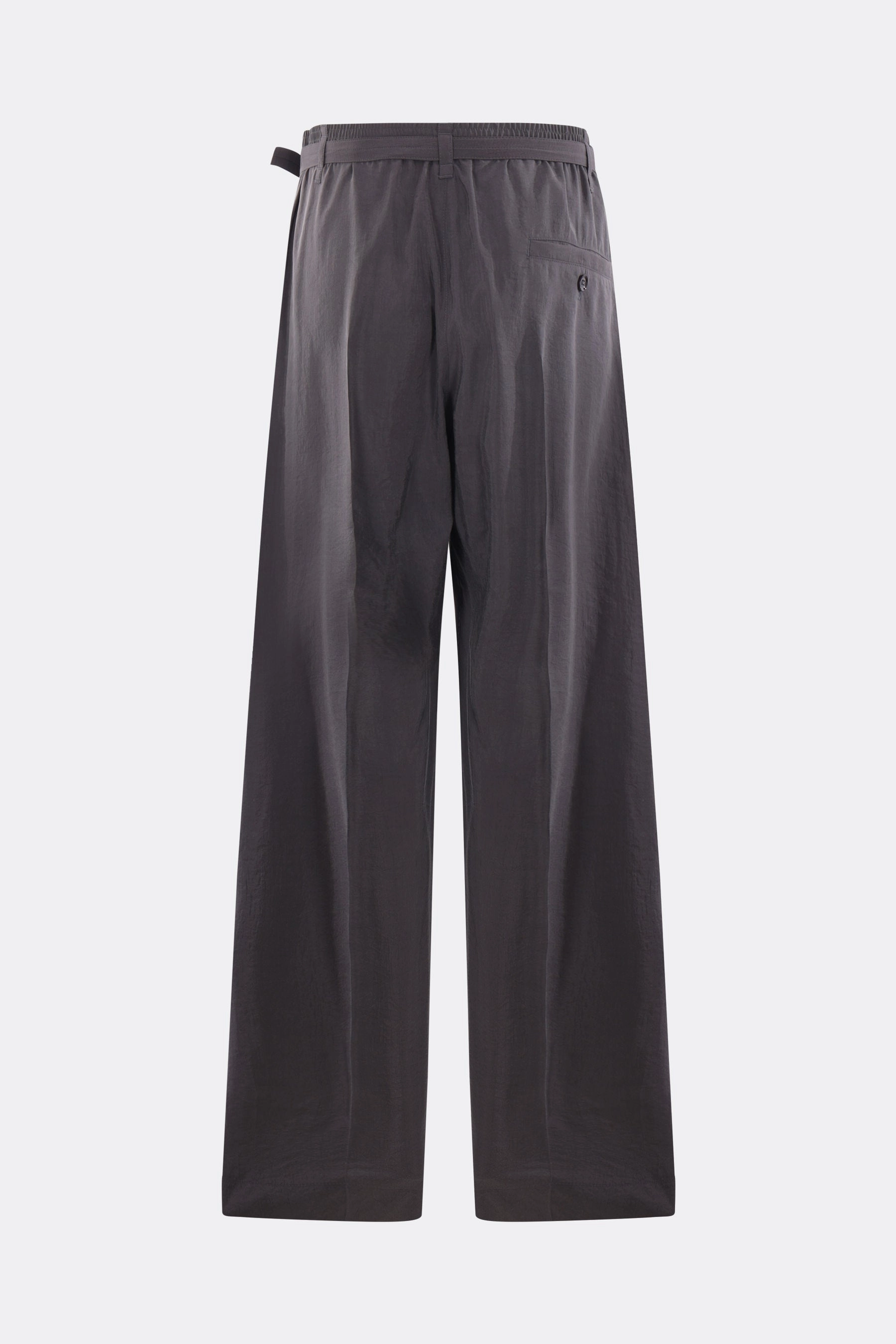 silk blend belted relaxed trousers