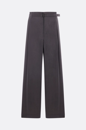 silk blend belted relaxed trousers