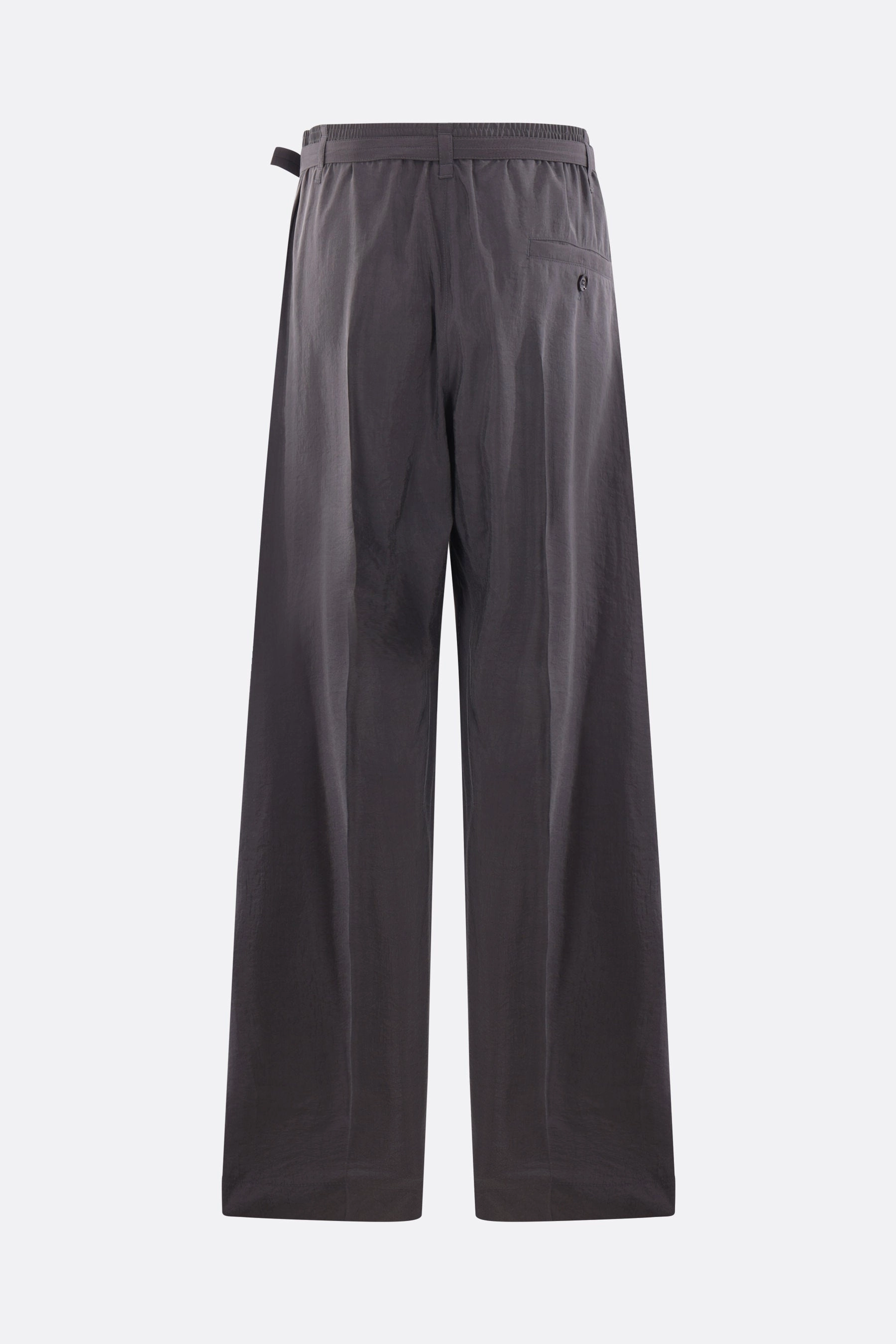 silk blend belted relaxed trousers