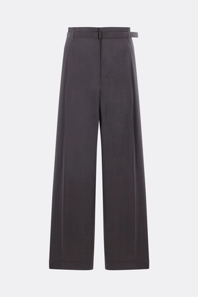 silk blend belted relaxed trousers