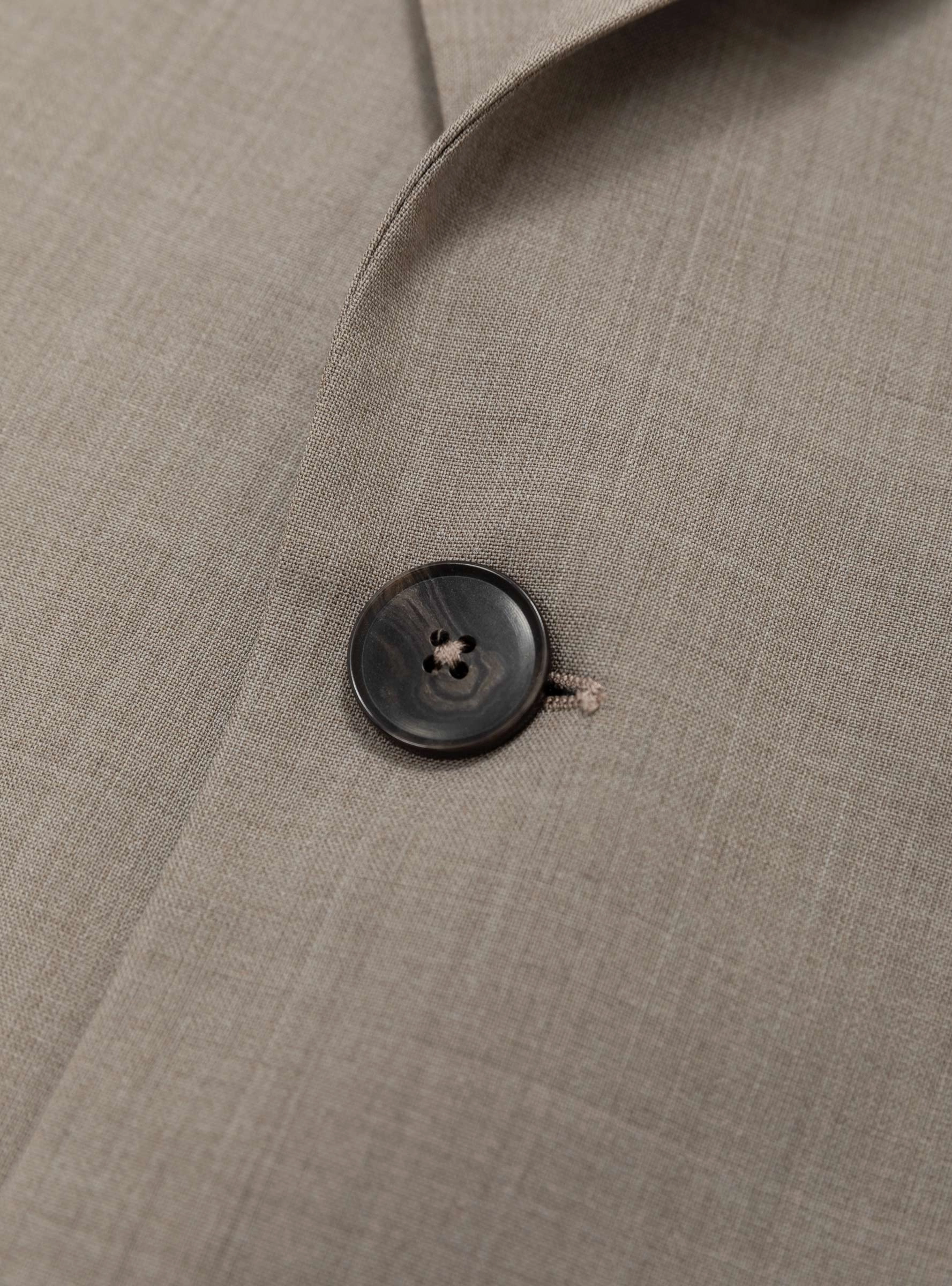 Single Breasted Blazer Taupe Wool