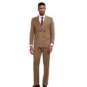 Solivagant Collection: Stacy Adams 2-Piece Double-Breasted Suit In Brown