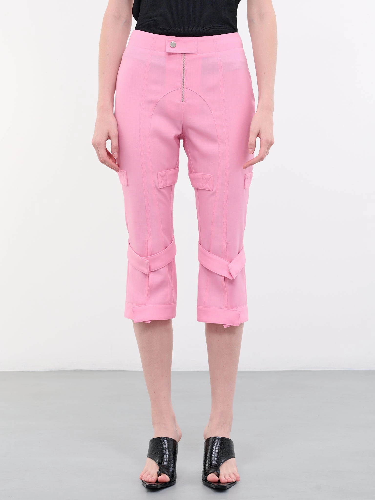 Strap Cropped Pants (BWCA041-FAB001-3400-BEGONIA-PI)