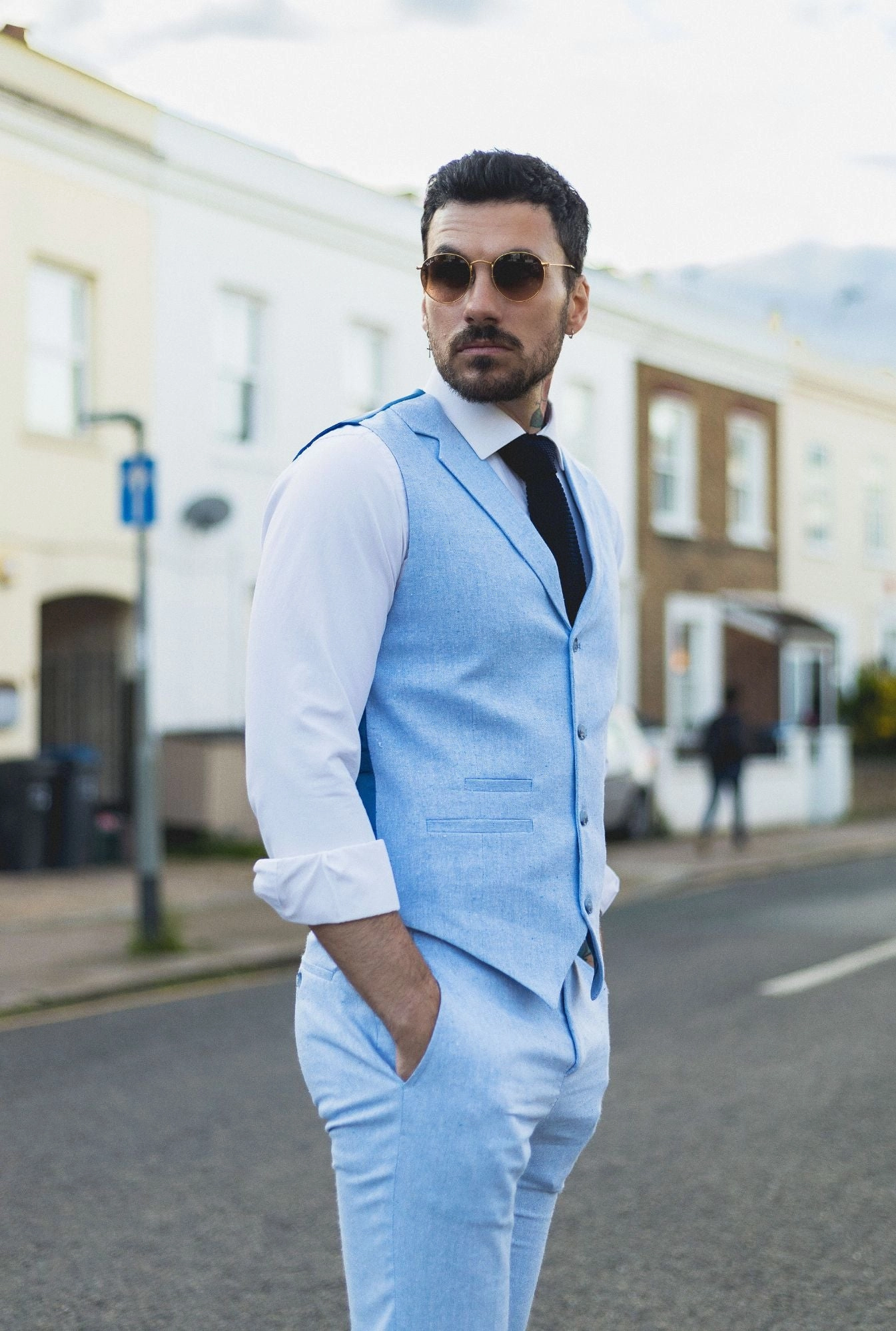 Summer Suit Waistcoat Trousers Wedding