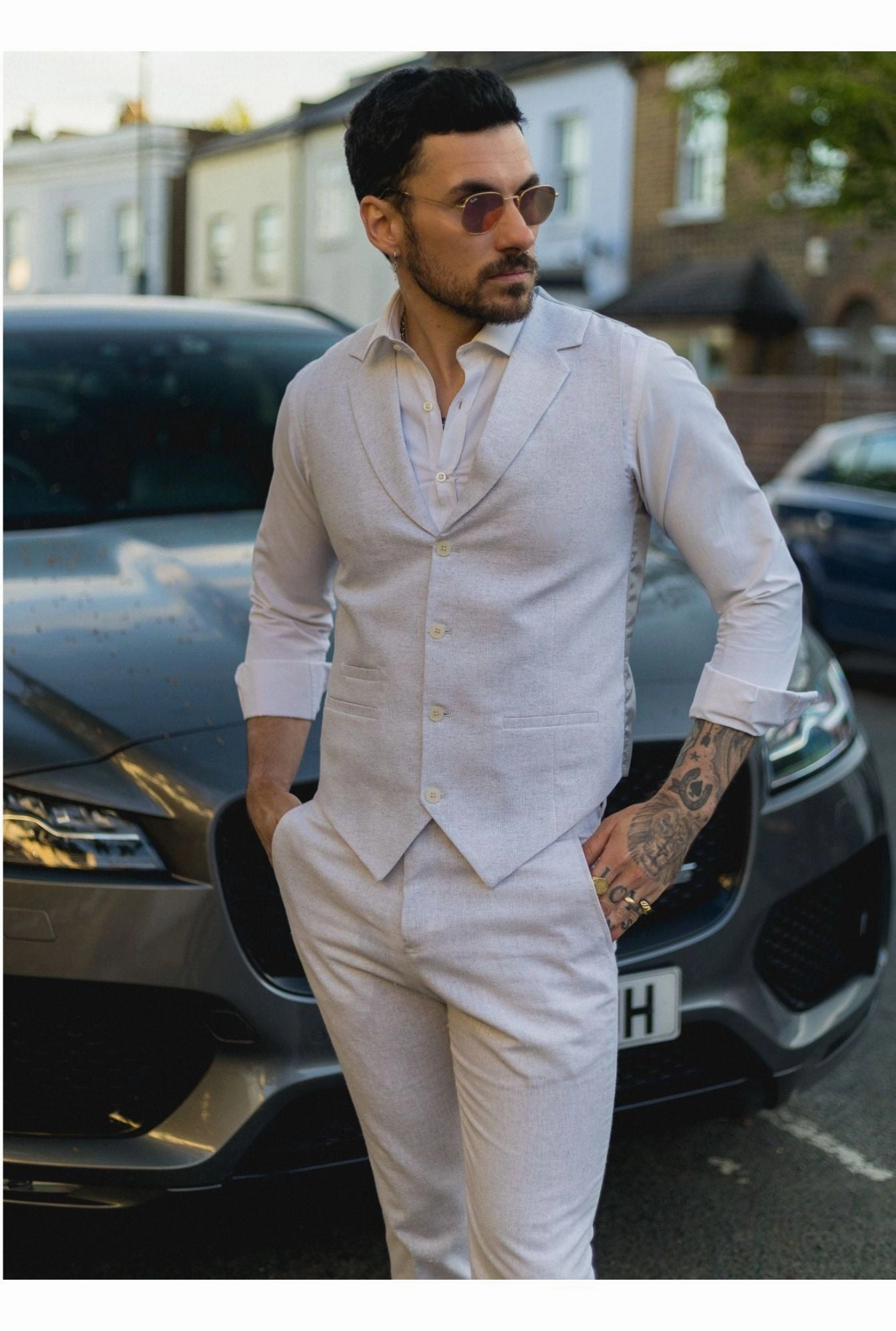 Summer Suit Waistcoat Trousers Wedding