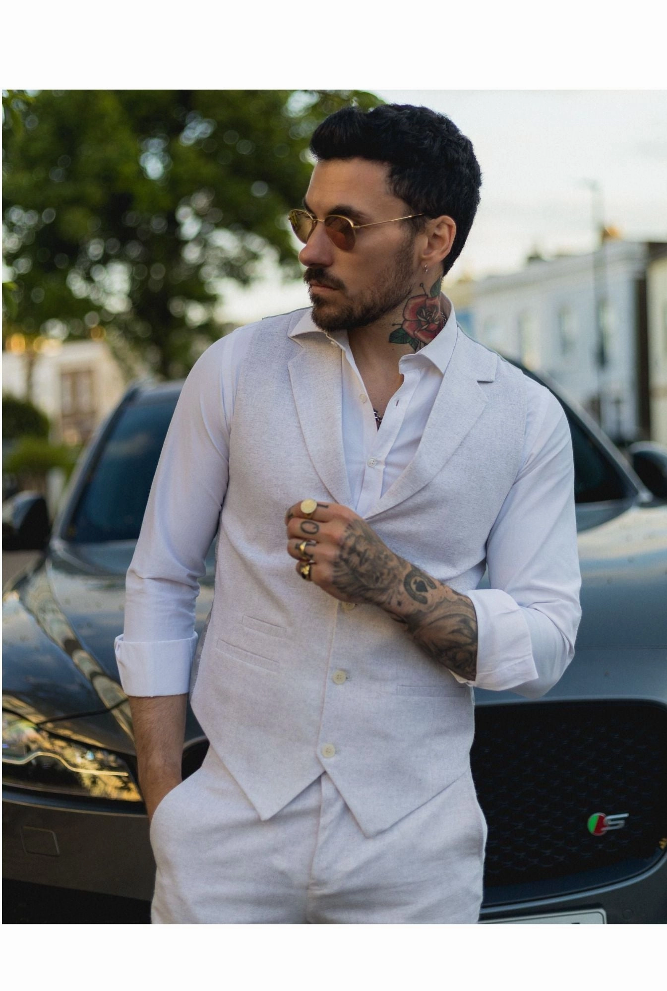 Summer Suit Waistcoat Trousers Wedding