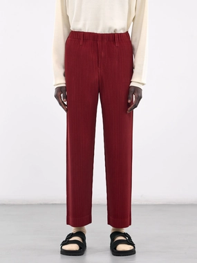Tailored Pleats Trousers (HP48JF158-25-CRIMSON-RED)