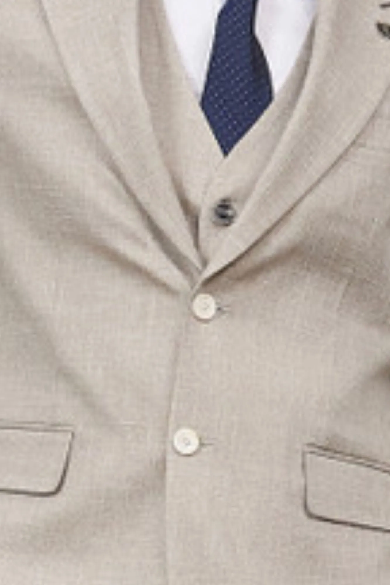 Tailorino Collection: Men's Solid Textured 3 Piece Hybrid Fit Suit In Ivory