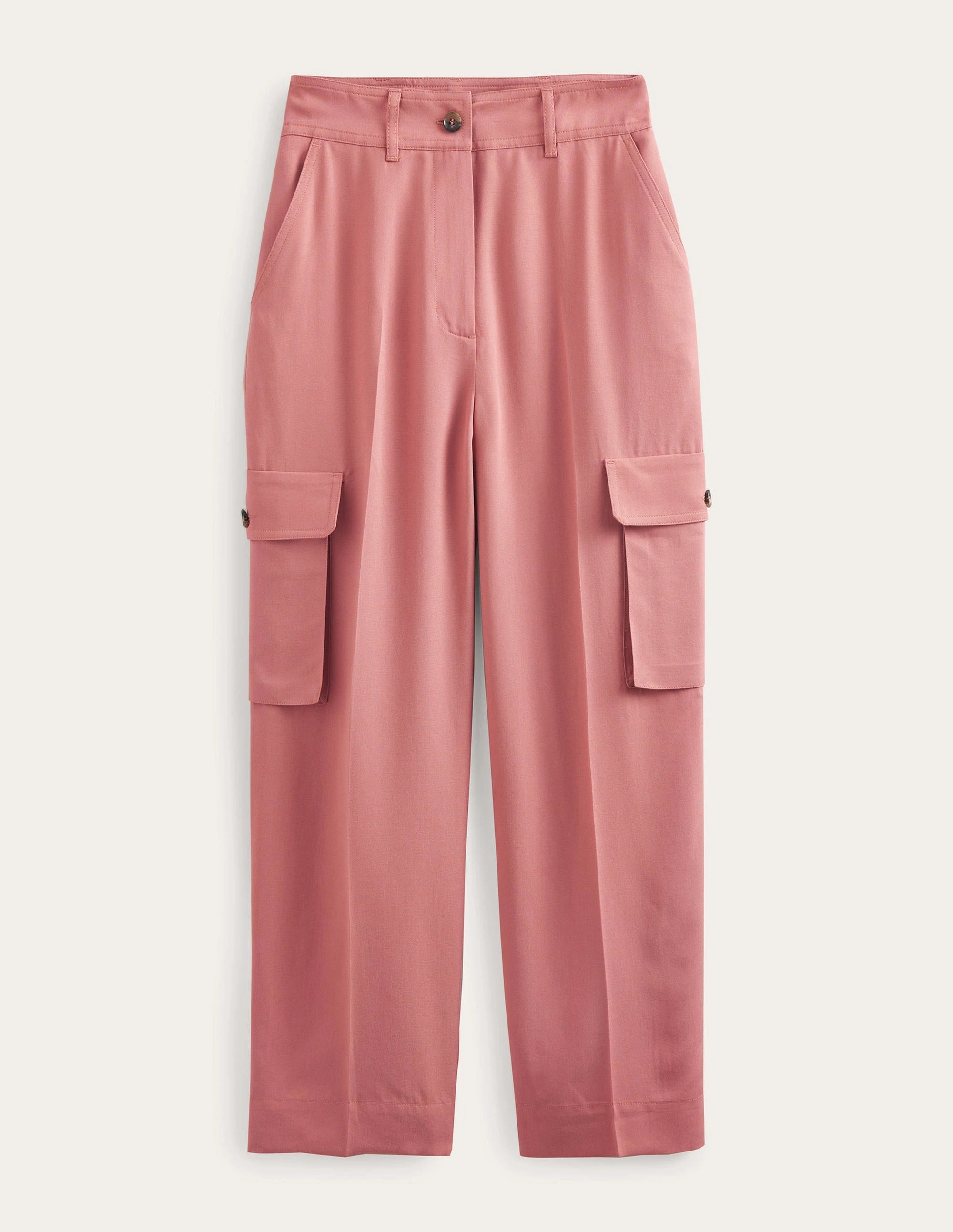Tencel Cargo Pants-Dusty Rose