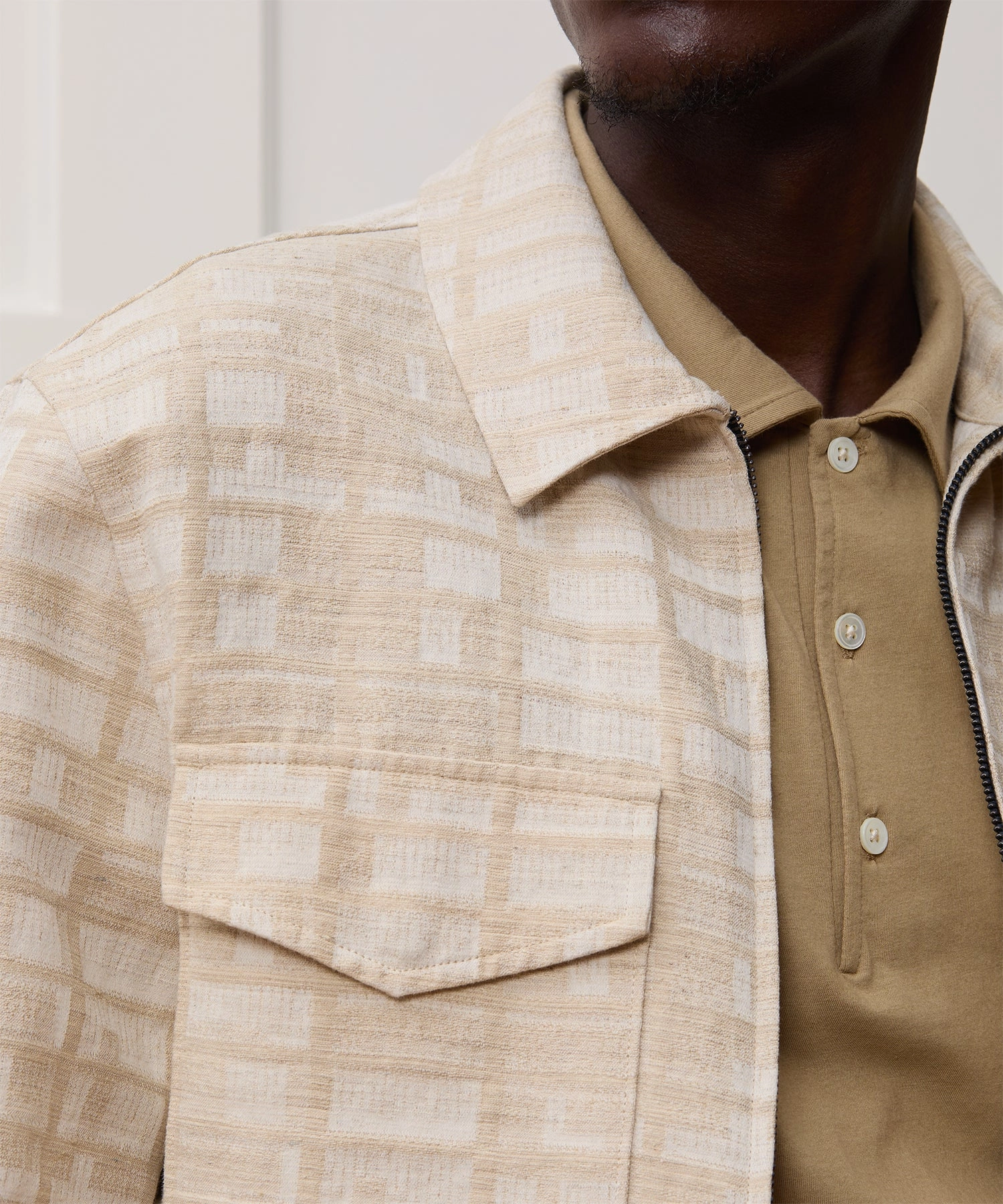 Textured Linen-Cotton Station Jacket