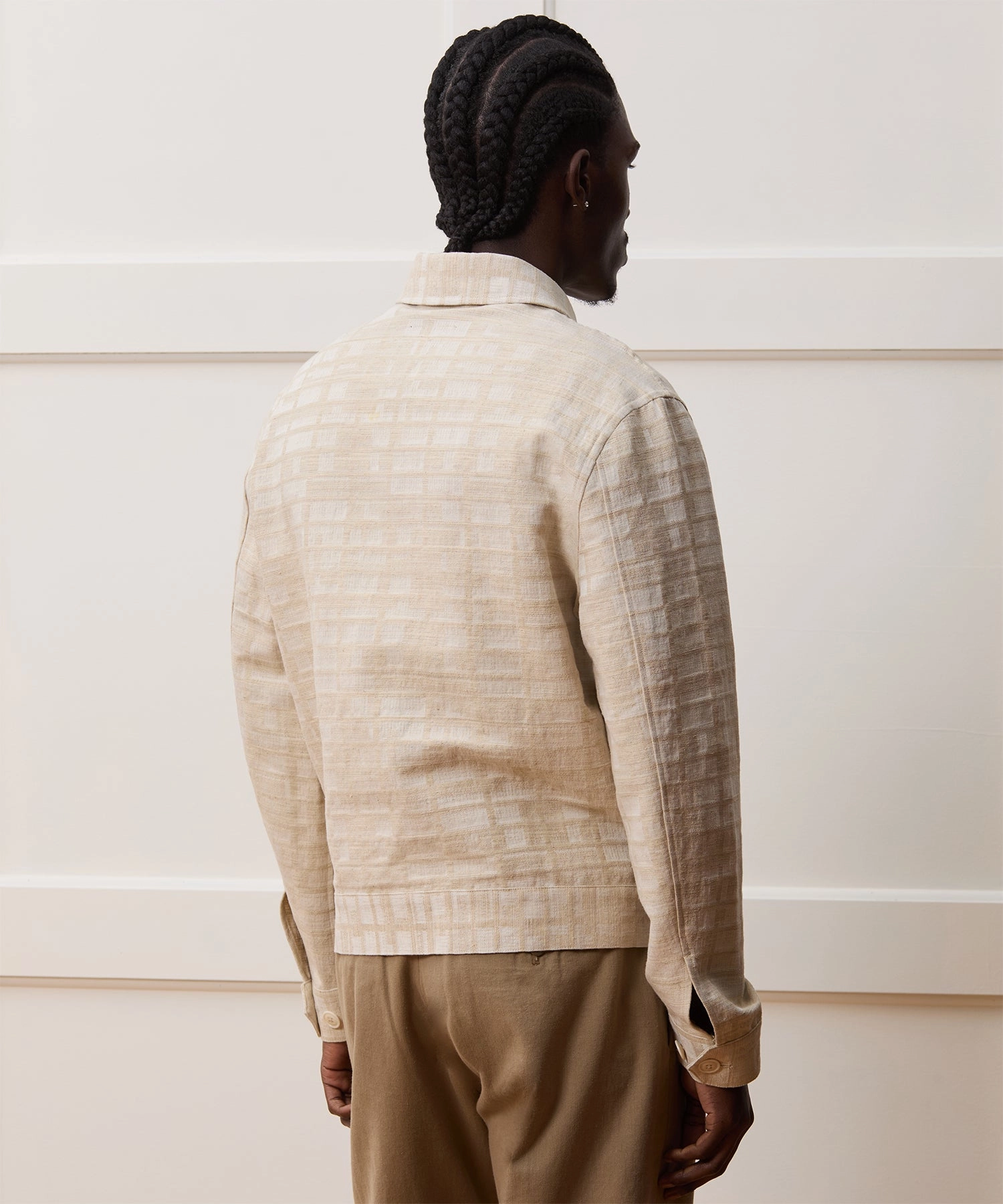 Textured Linen-Cotton Station Jacket
