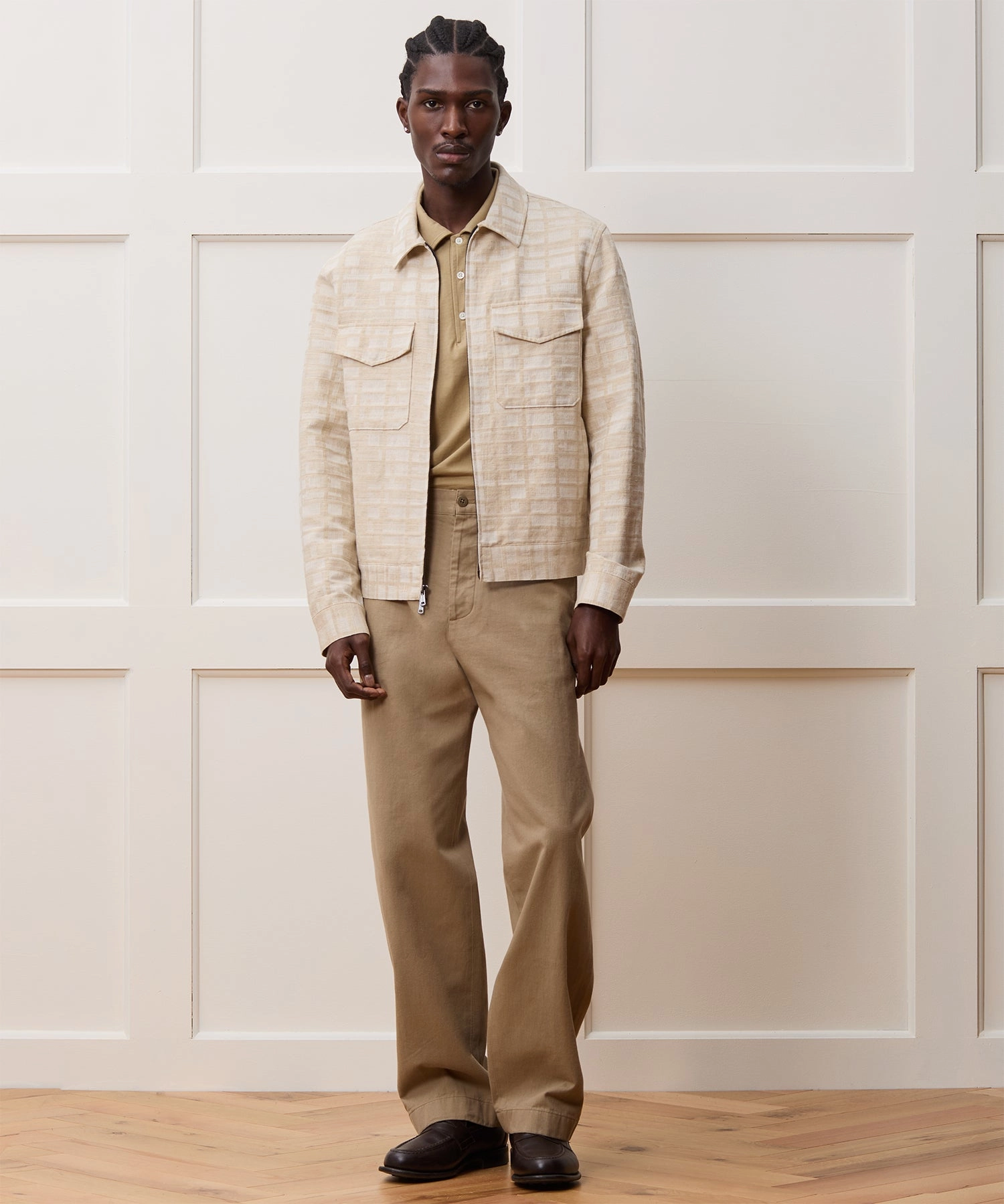 Textured Linen-Cotton Station Jacket