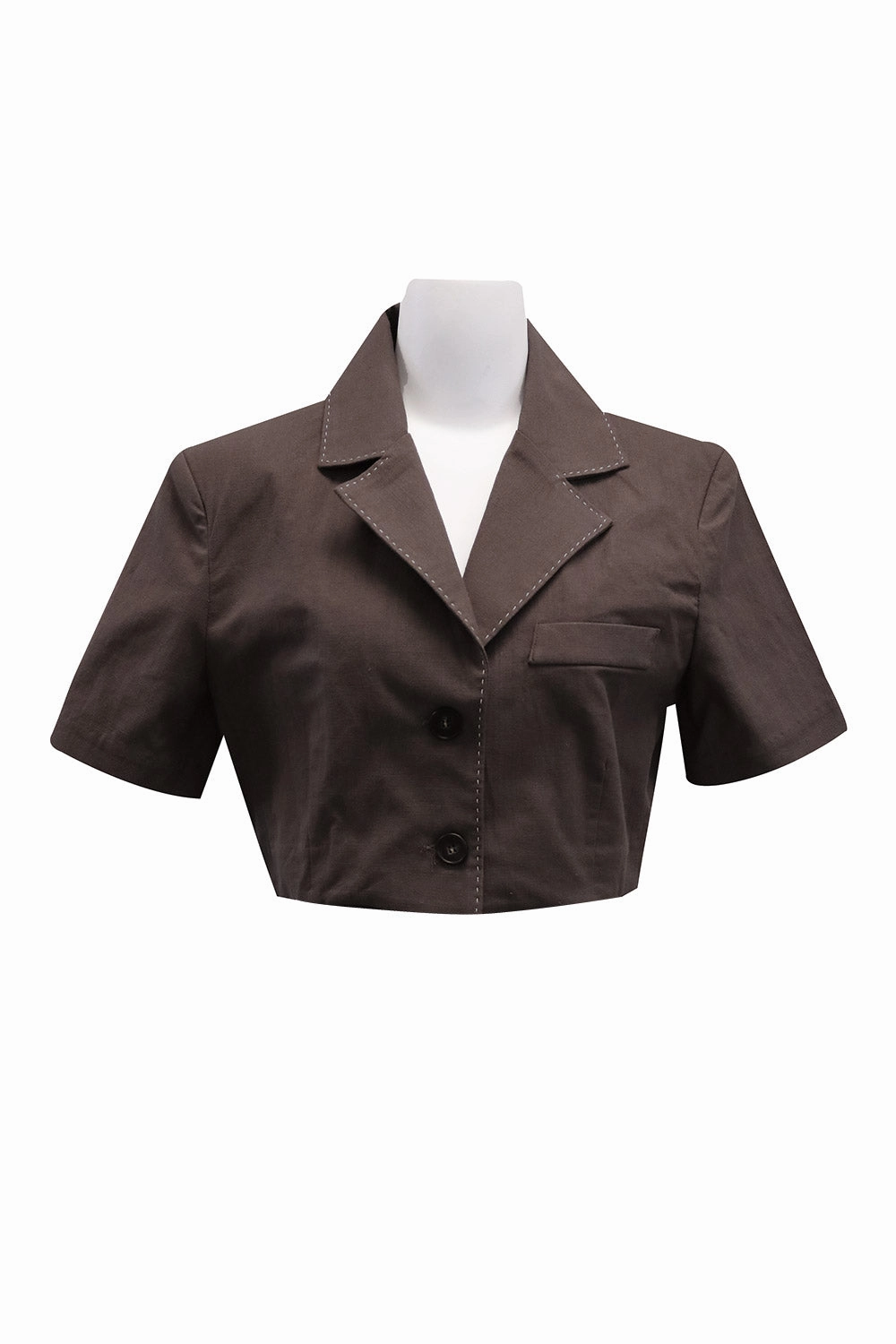 Tinsley Contrast Stitch Crop Jacket