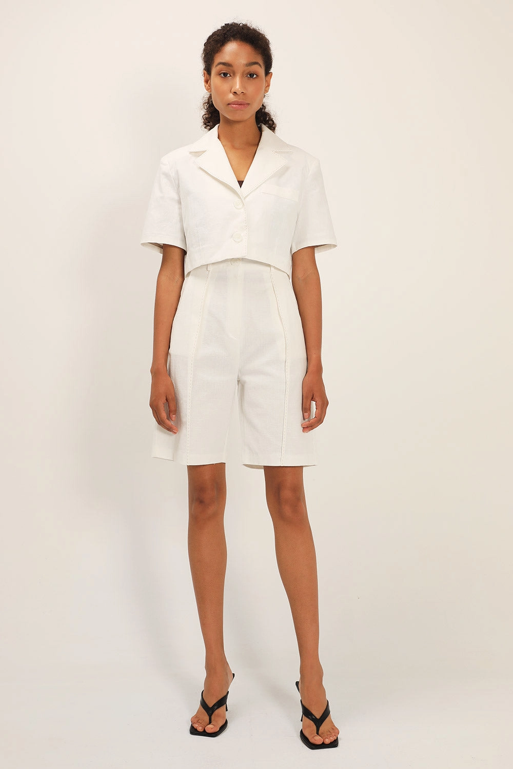 Tinsley Contrast Stitch Crop Jacket