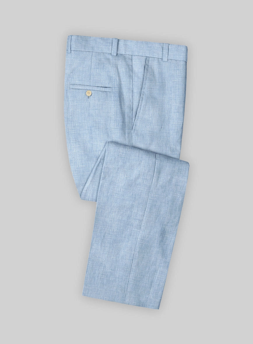 Tropical Blue Linen Suit
