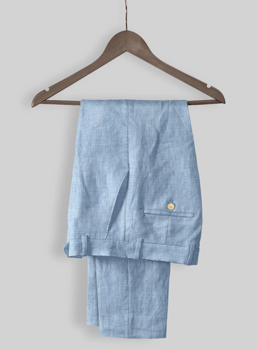 Tropical Blue Linen Suit
