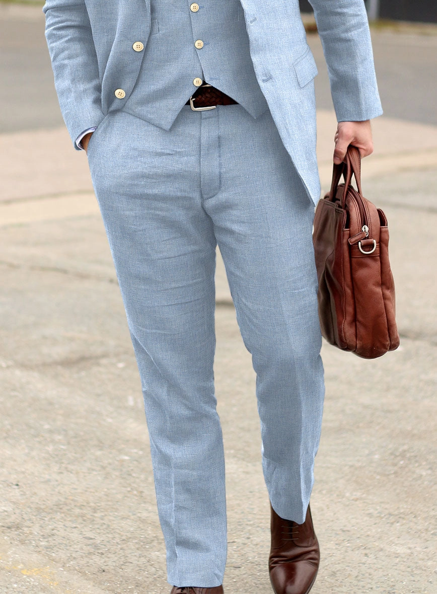 Tropical Blue Linen Suit
