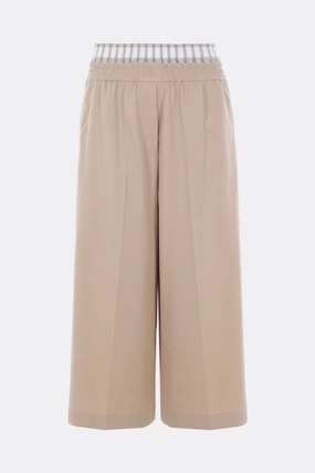 twill cropped trousers