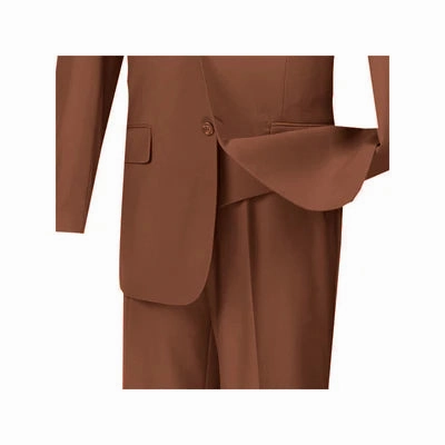Urbano Collection: Cognac 3 Piece Solid Color Single Breasted Regular Fit Suit