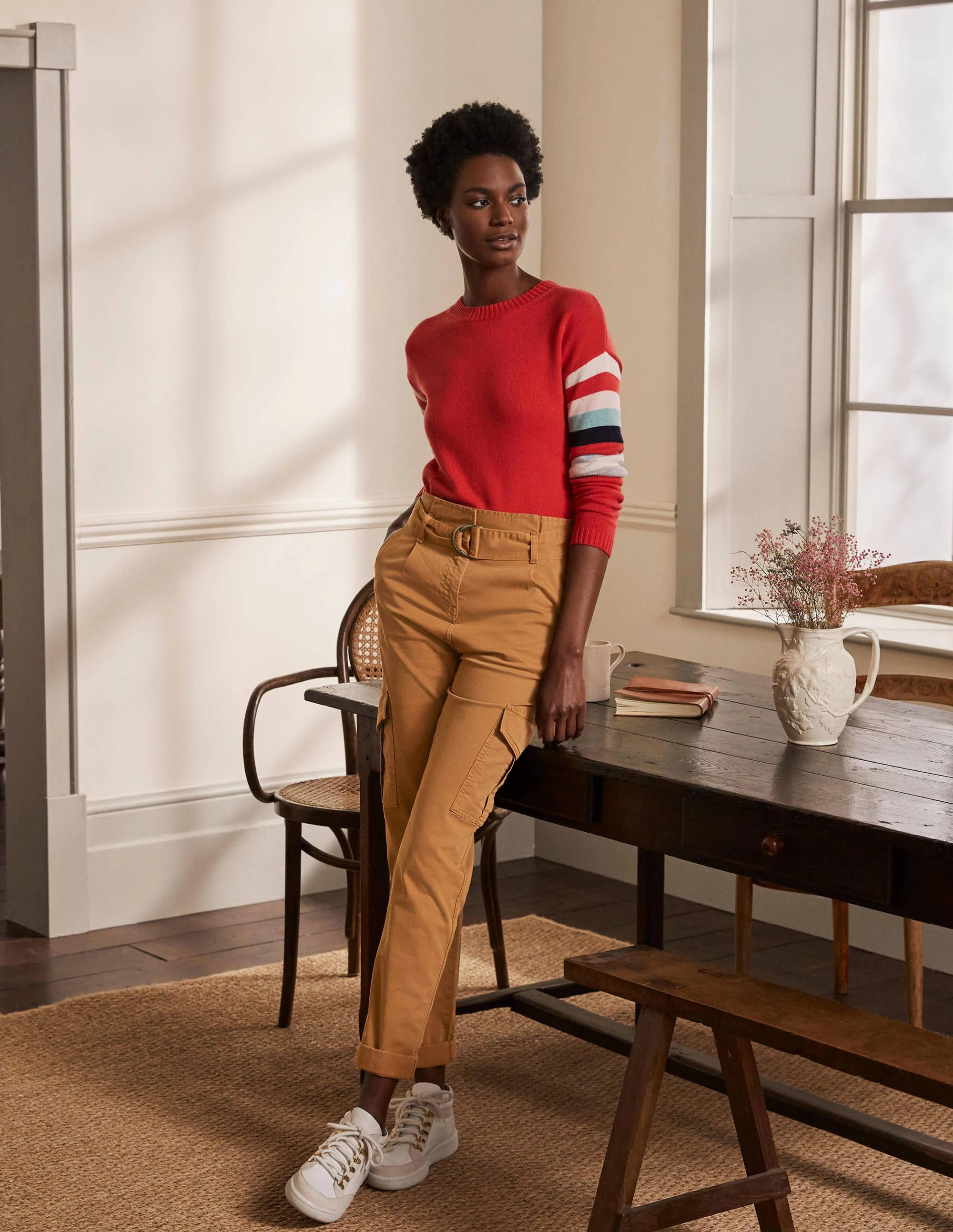 Utility Cargo Pants-Camel