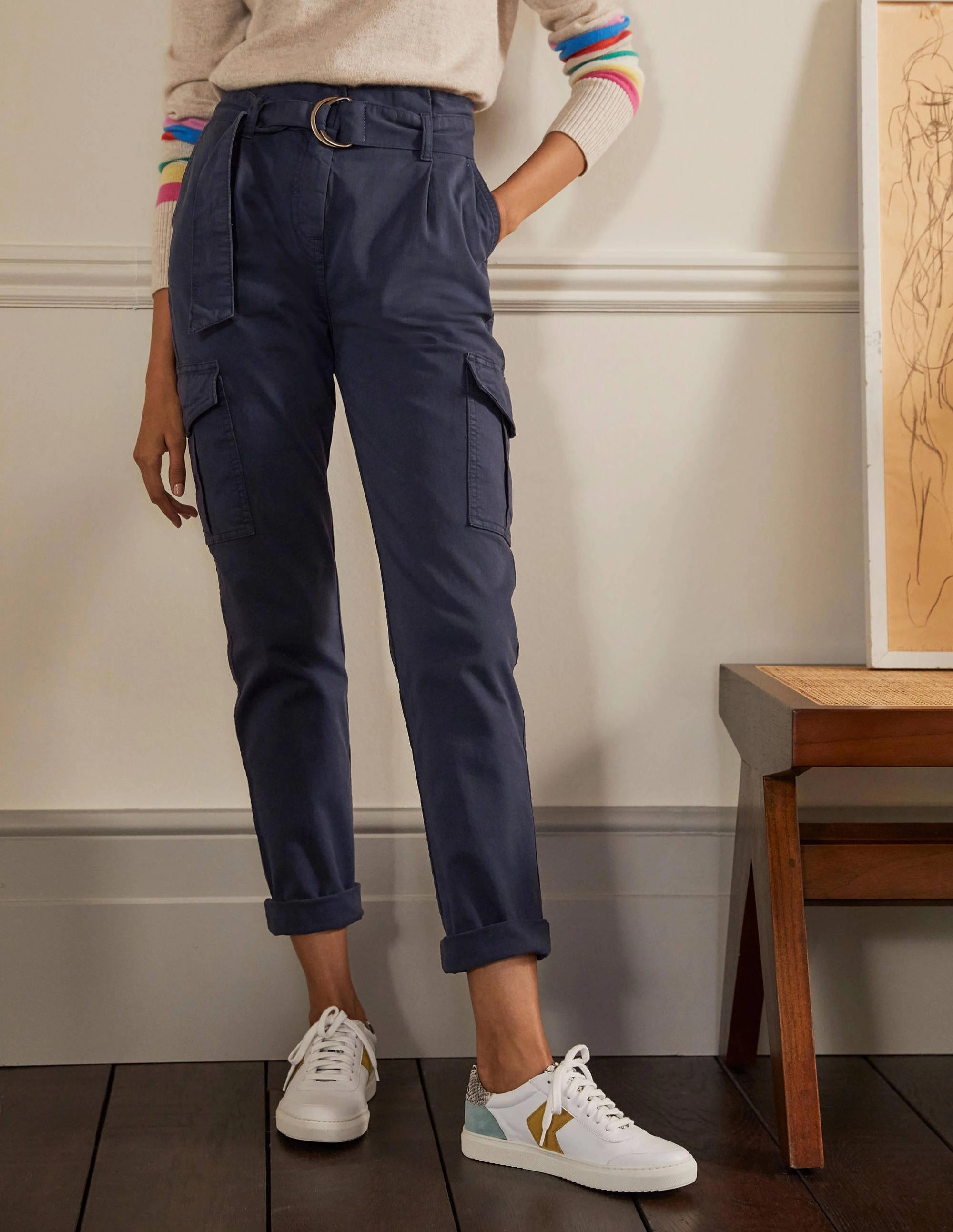 Utility Cargo Pants-Navy