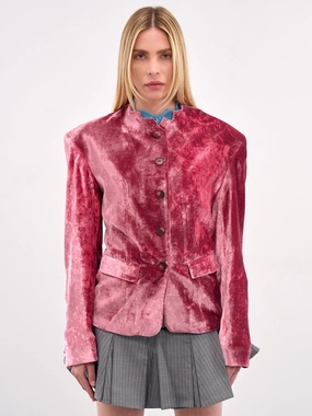 Velvet Tailored Blazer (N0146-RED)