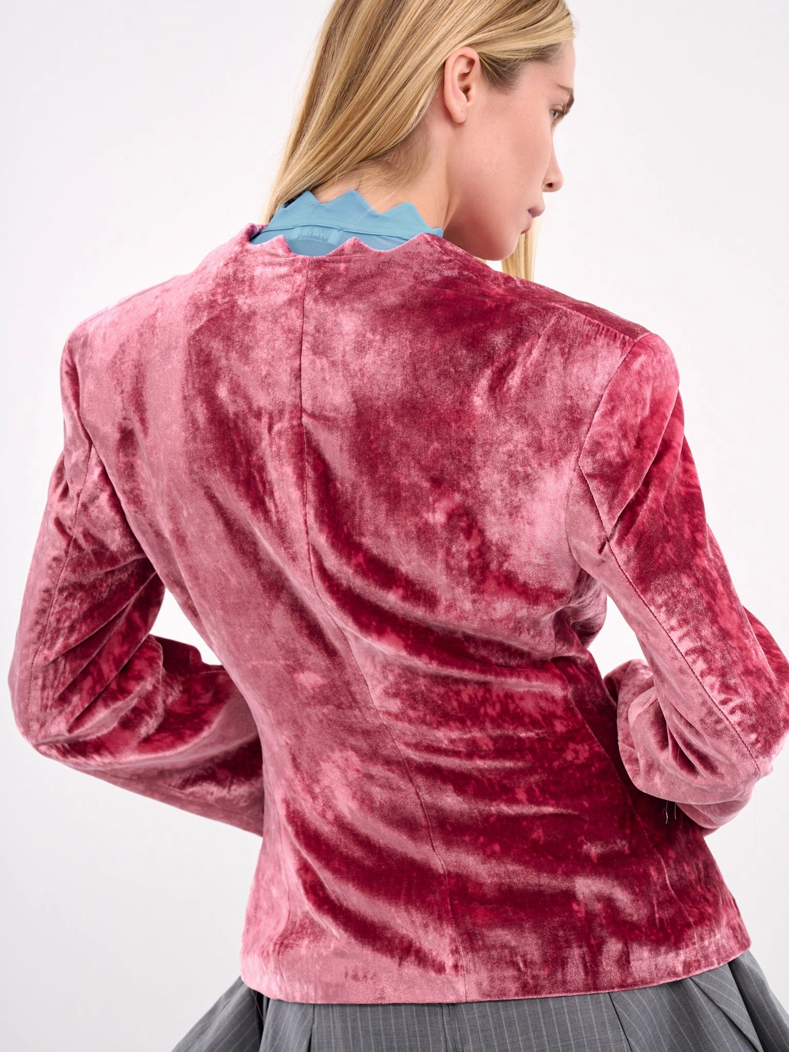 Velvet Tailored Blazer (N0146-RED)