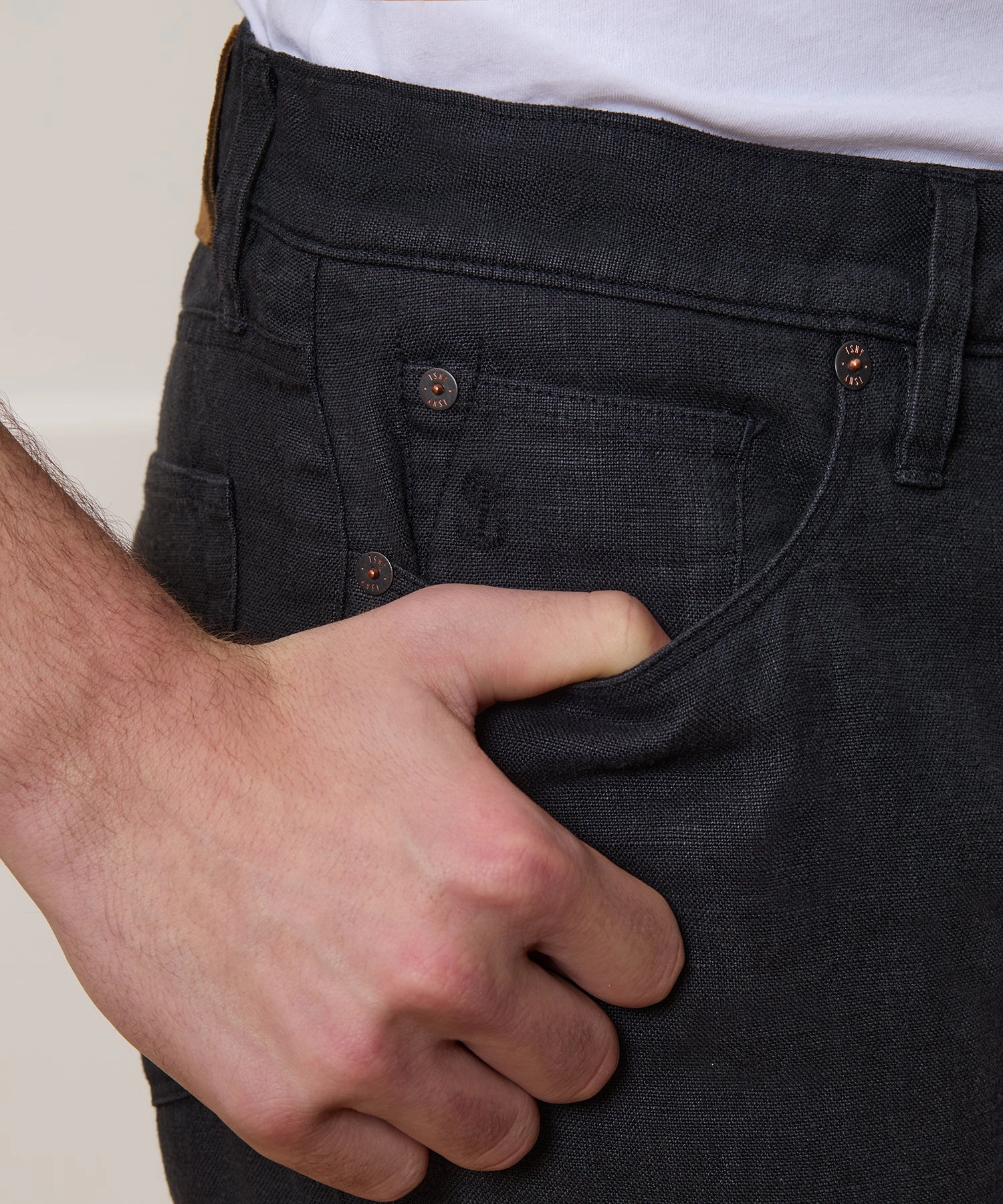 Vintage Straight Fit 5-Pocket Linen Pant