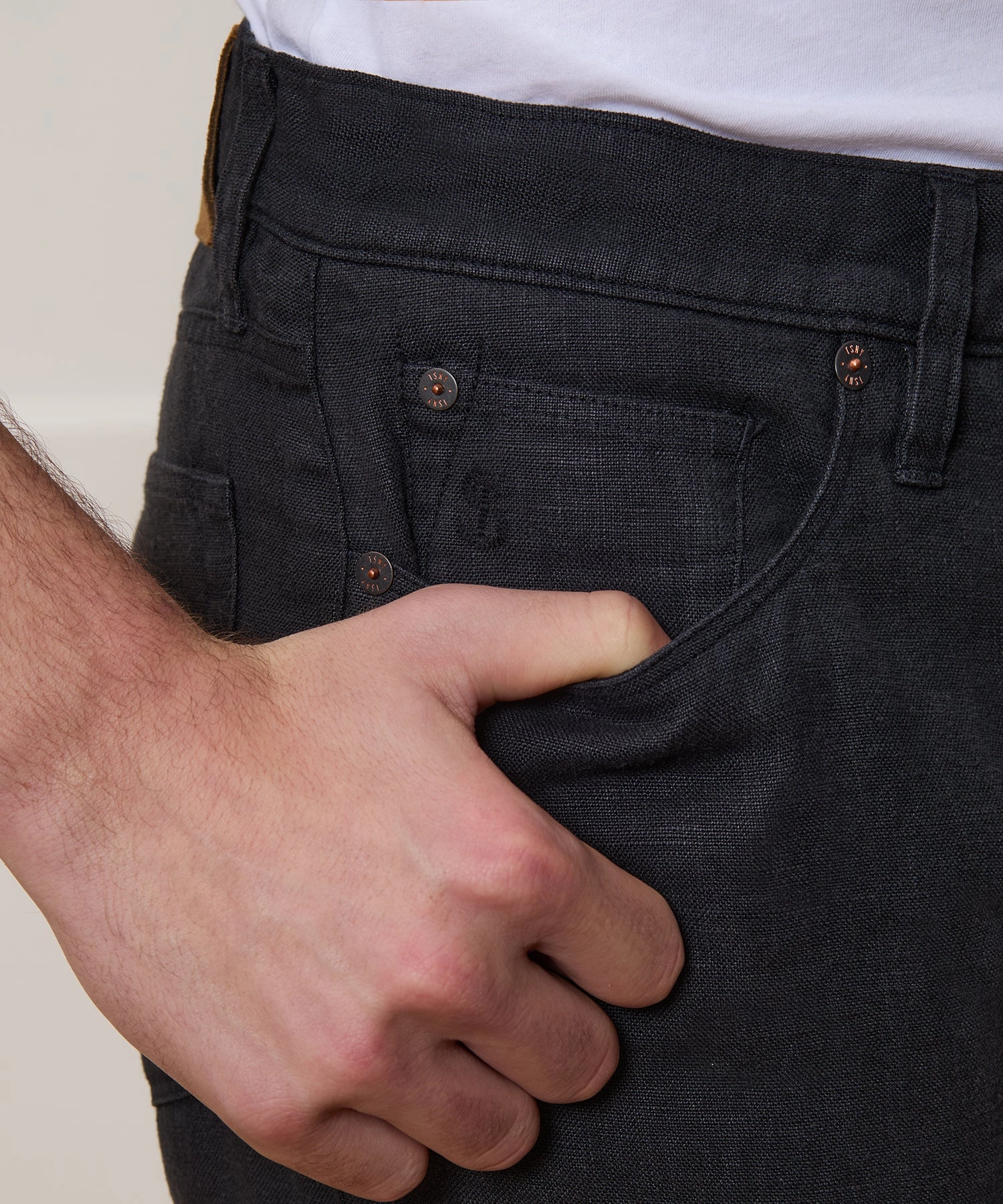 Vintage Straight Fit 5-Pocket Linen Pant