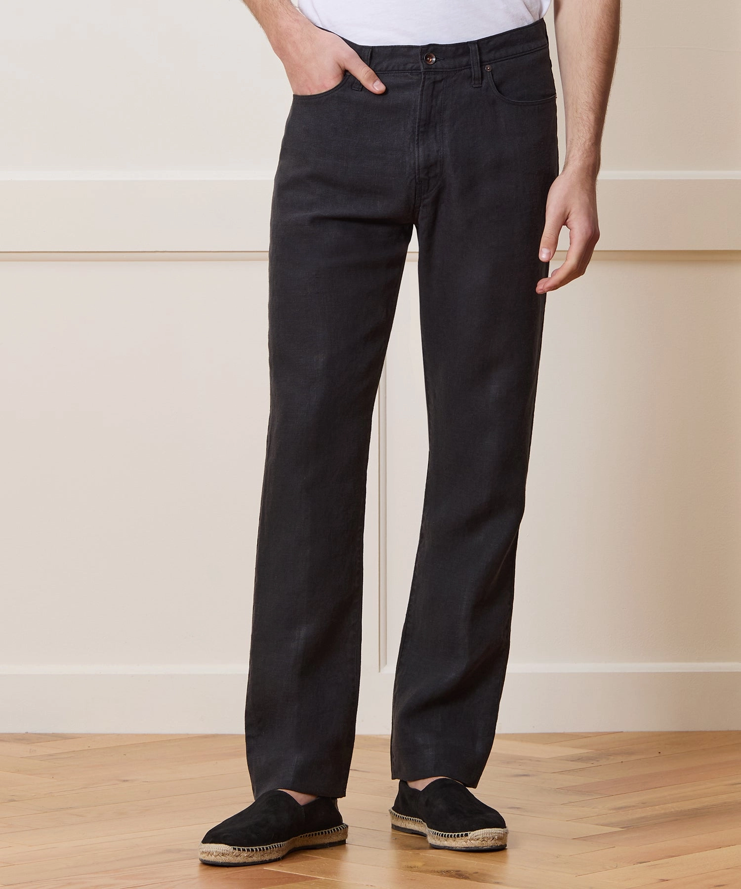 Vintage Straight Fit 5-Pocket Linen Pant