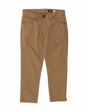 VOLCOM Mens Tapered Cropped Trousers W30 L23 Brown Cotton