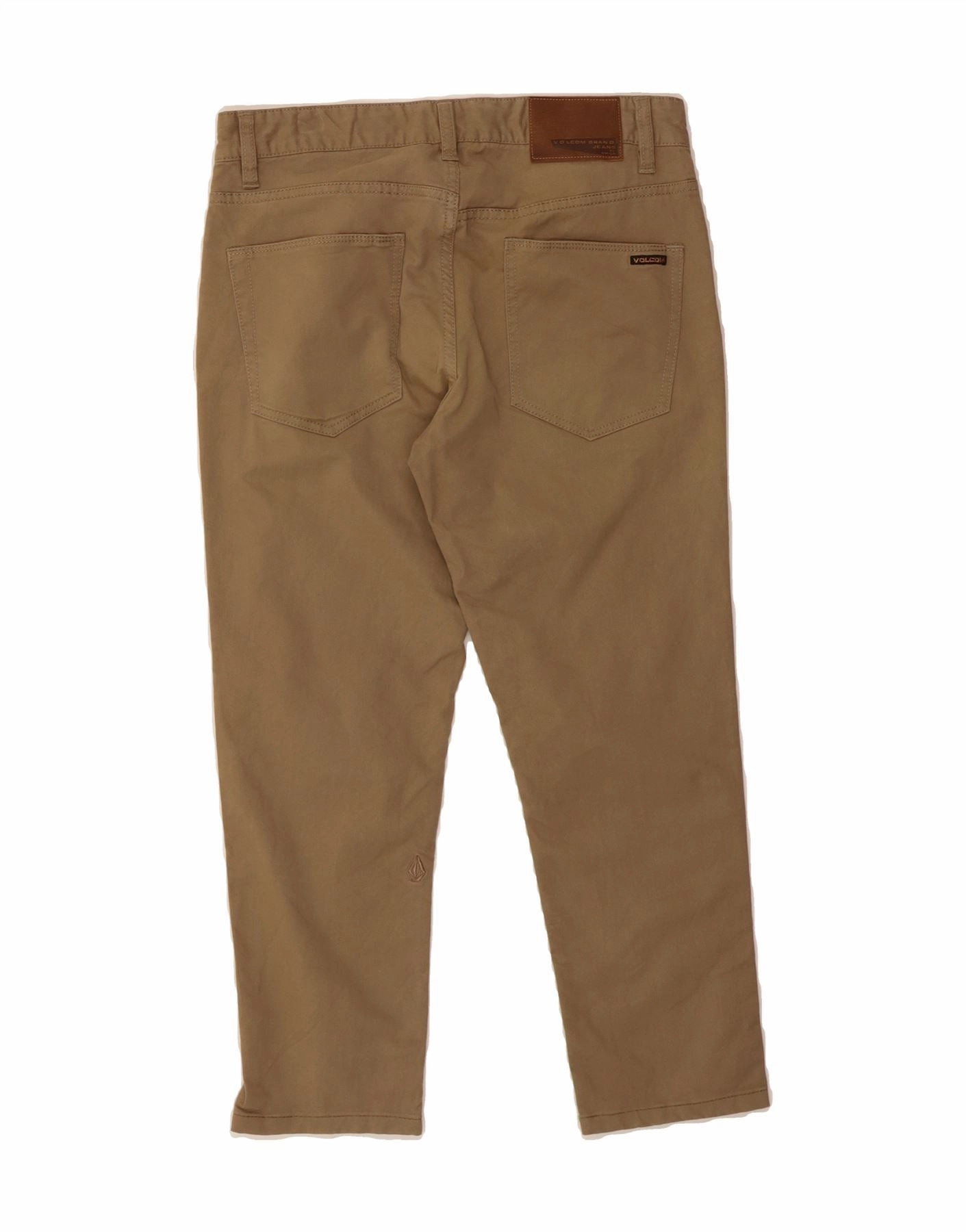 VOLCOM Mens Tapered Cropped Trousers W30 L23 Brown Cotton