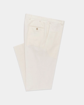 WHITE CRASH LINEN TROUSERS
