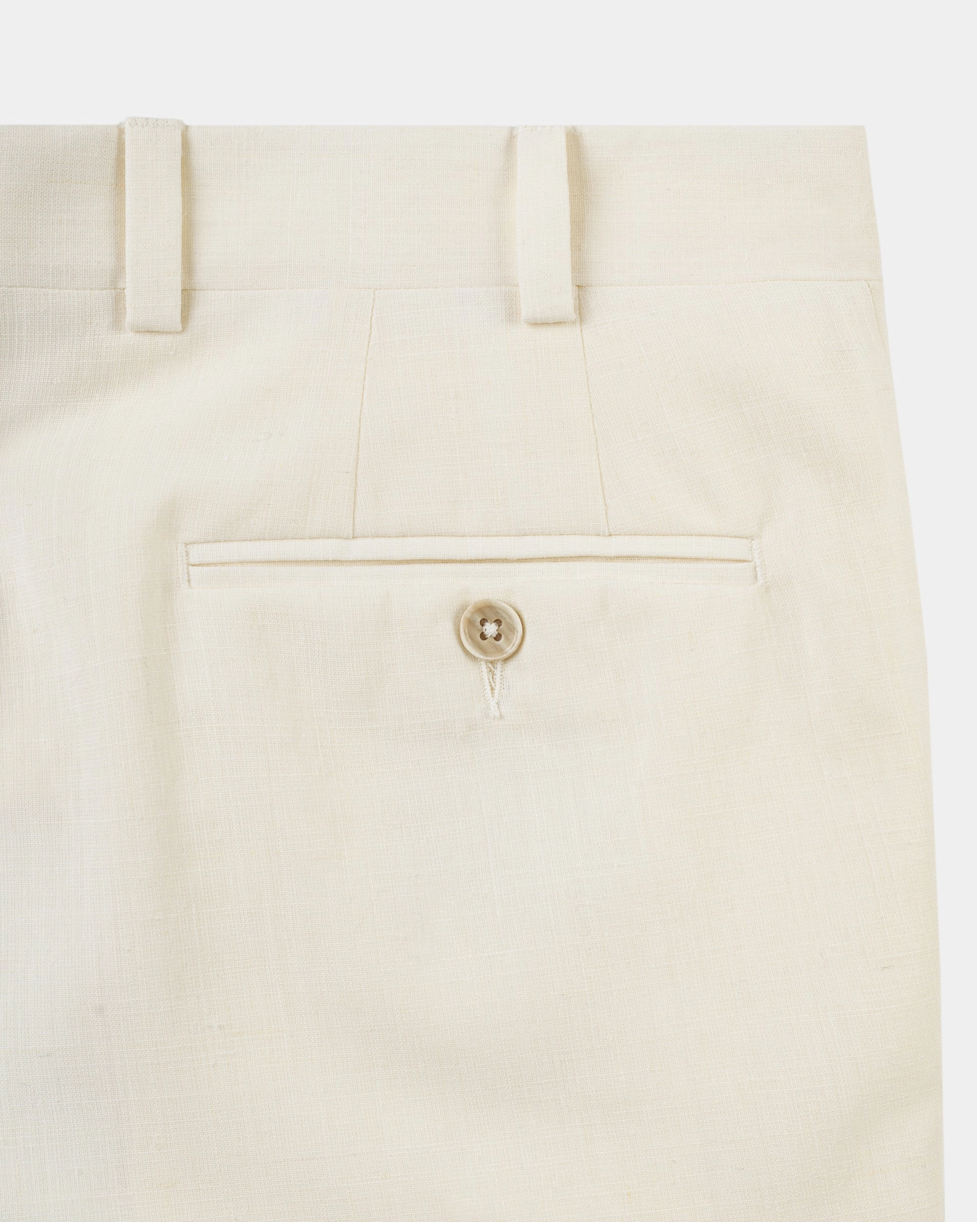WHITE CRASH LINEN TROUSERS