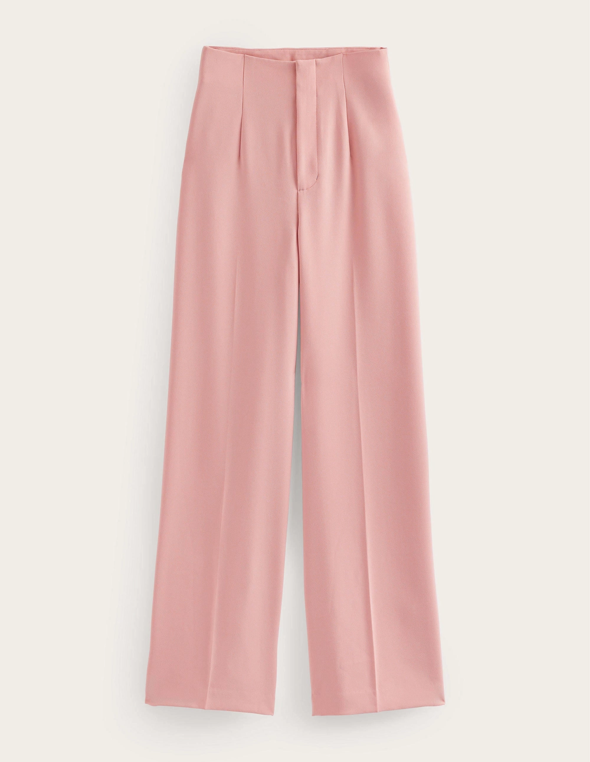 Wide Leg Crepe Pants-Rose Pink