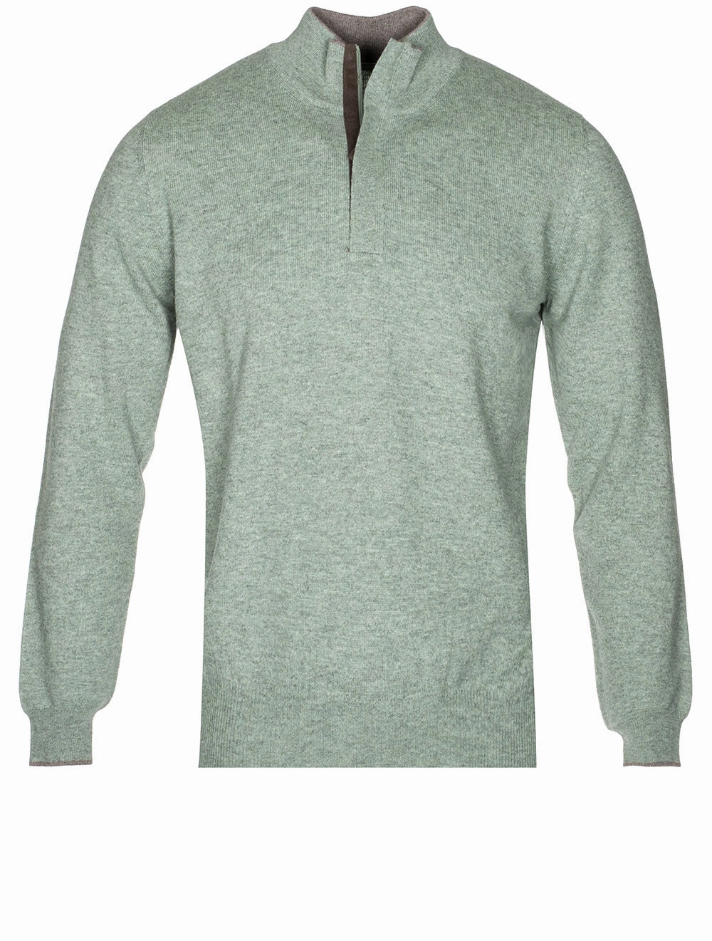 Wool And Cashmere Half Zip Green