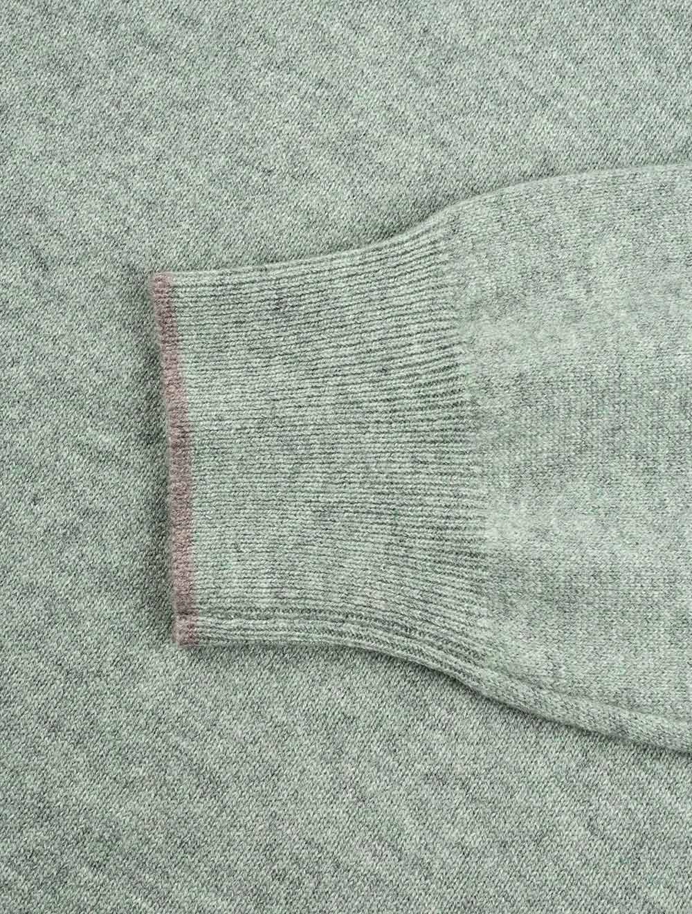 Wool And Cashmere Half Zip Green