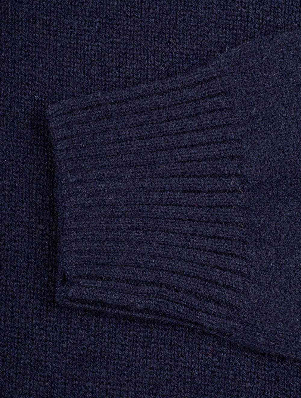 Wool And Cashmere Half Zip Navy