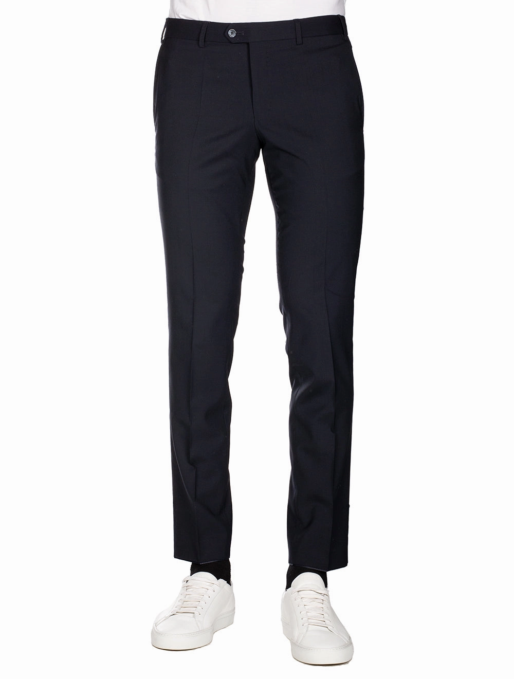 Wool Grey Trousers Navy