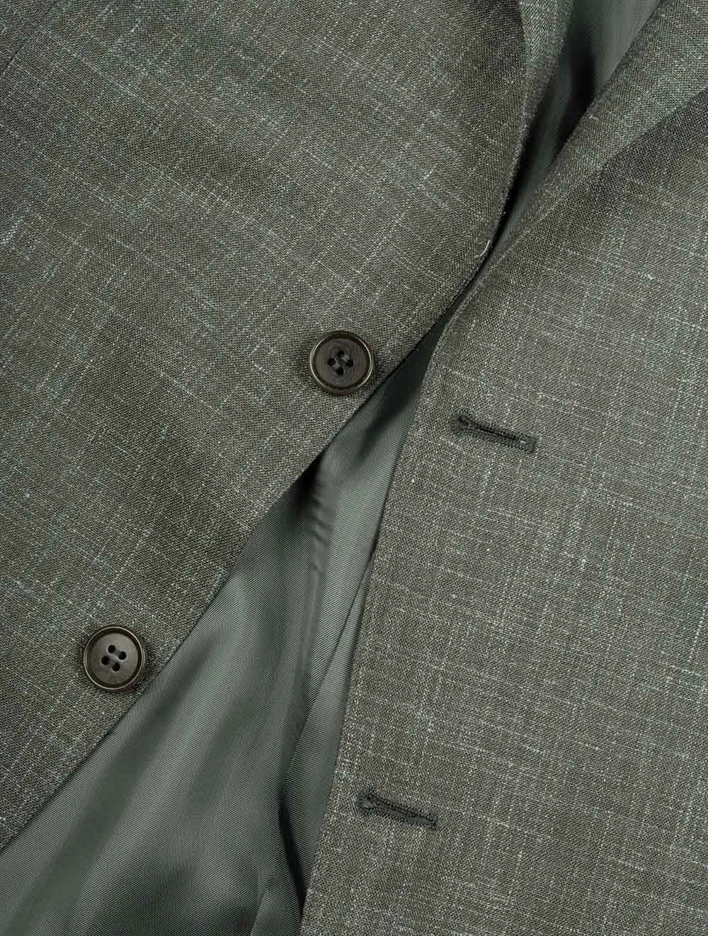 Wool Silk Linen Suit Green