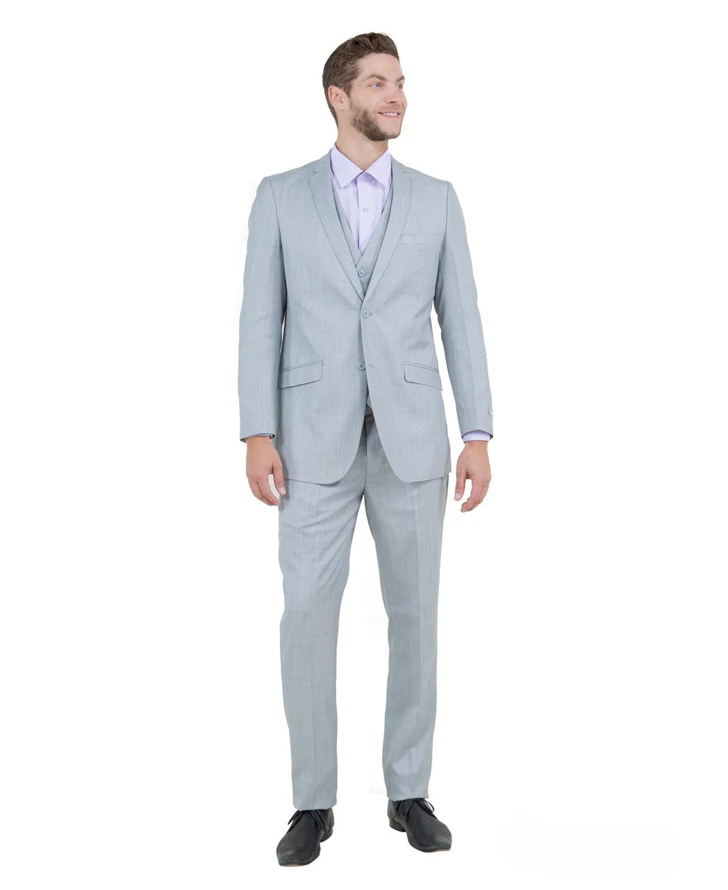 Zodiac Signature Collection: Three-Piece Suit in Solid Light Grey