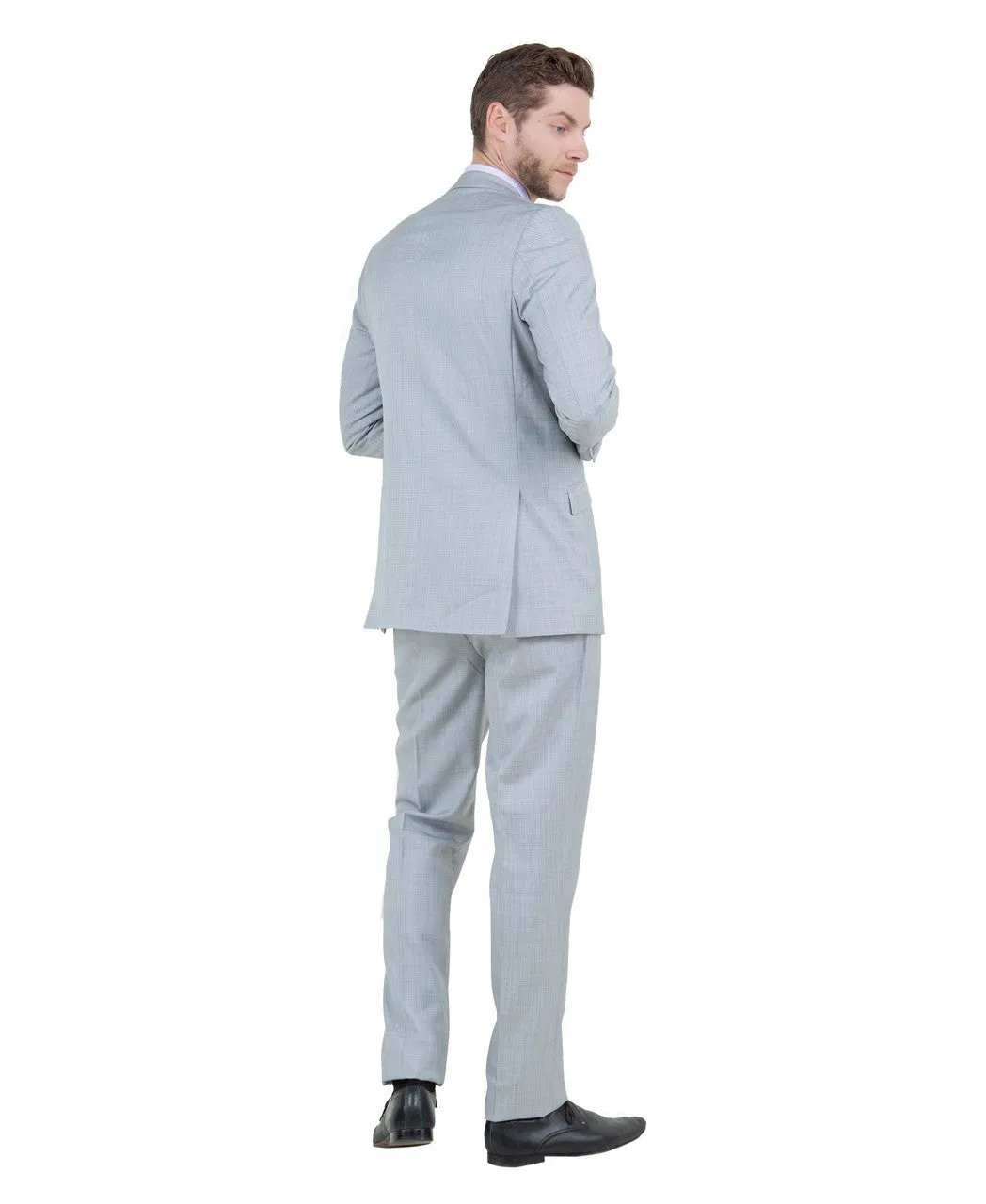 Zodiac Signature Collection: Three-Piece Suit in Solid Light Grey